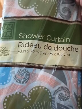 Home Collection Shower Curtain - Green, Blue, Gray, Pink